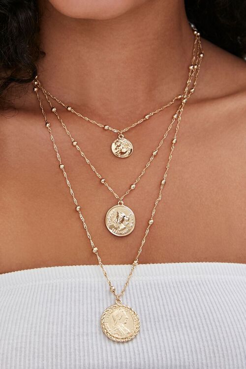 Ancient Coin Pendant Layered Necklace | Forever 21 (US)