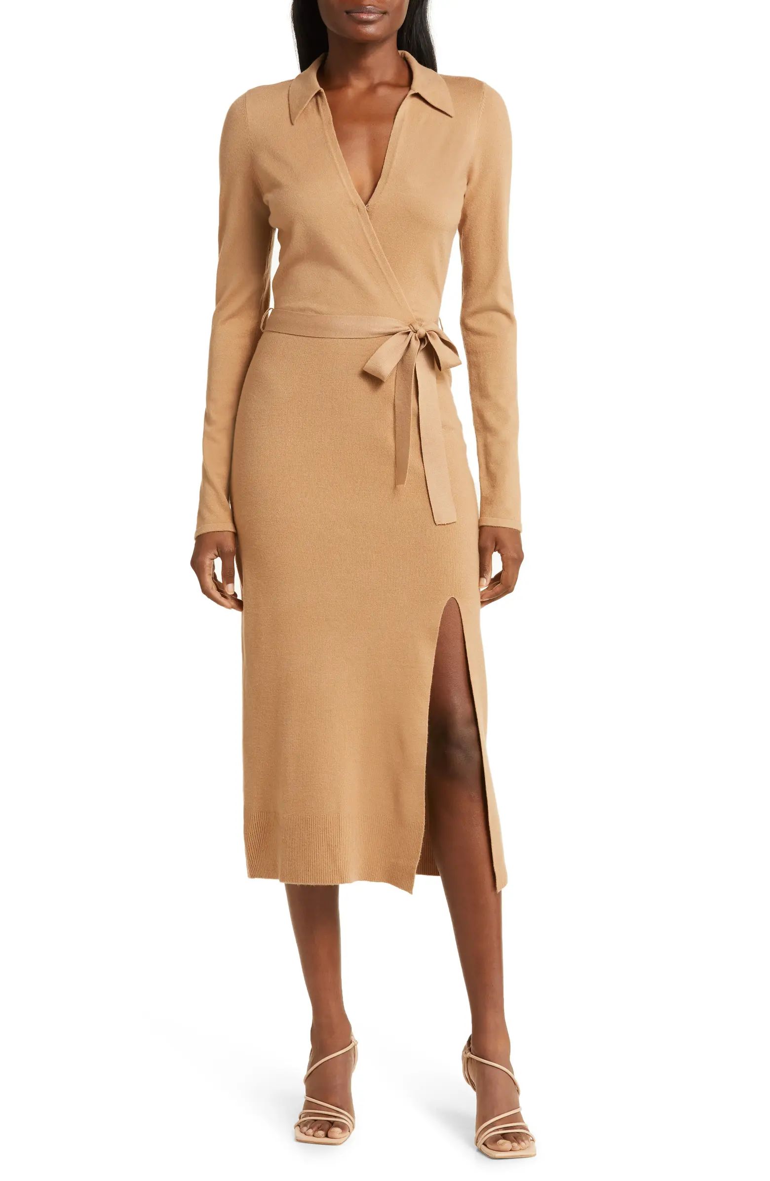 Carmen Belted Long Sleeve Sweater Dress | Nordstrom