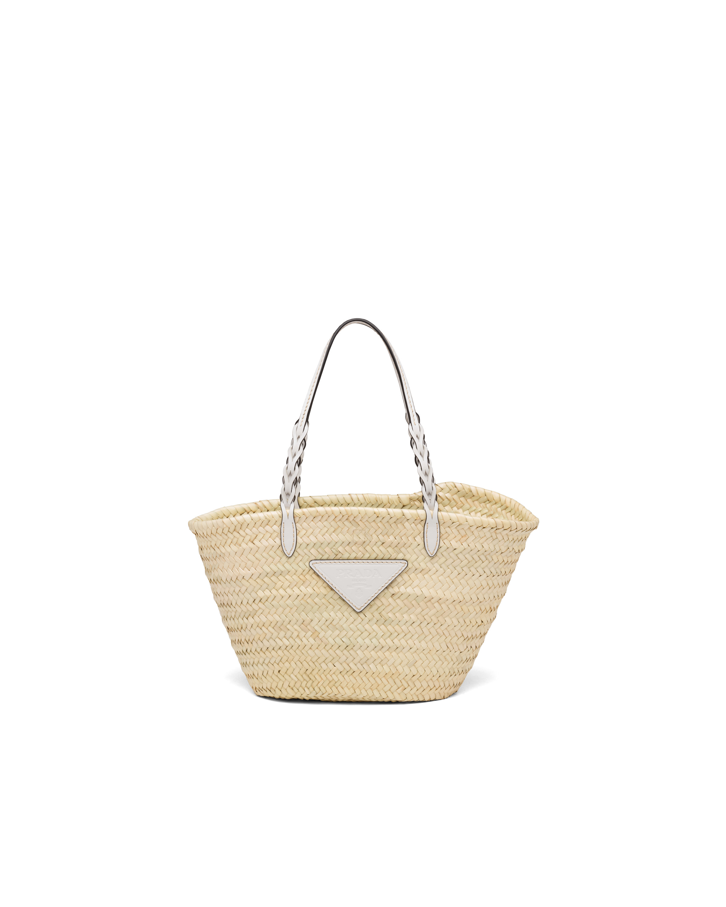 Woven Palm and Leather Tote | Prada Spa US