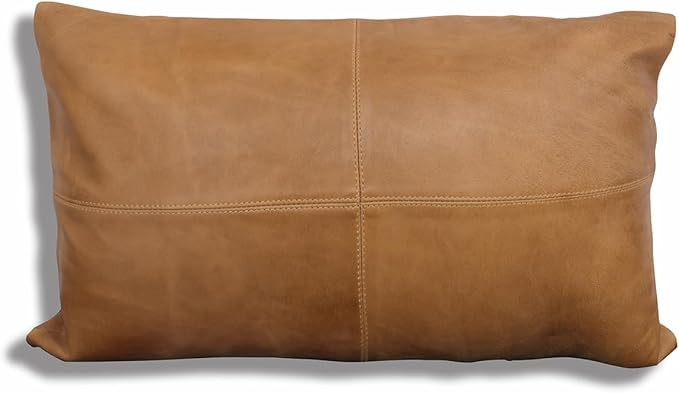 LL LEATHER LOVERS 100% Lambskin Leather Pillow Cover - Sofa Cushion Case - Decorative Throw Cover... | Amazon (US)