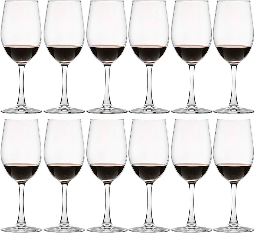 UMI UMIZILI 12 Ounce - Set of 12, Classic Durable Red/White Wine Glasses For Party | Amazon (US)