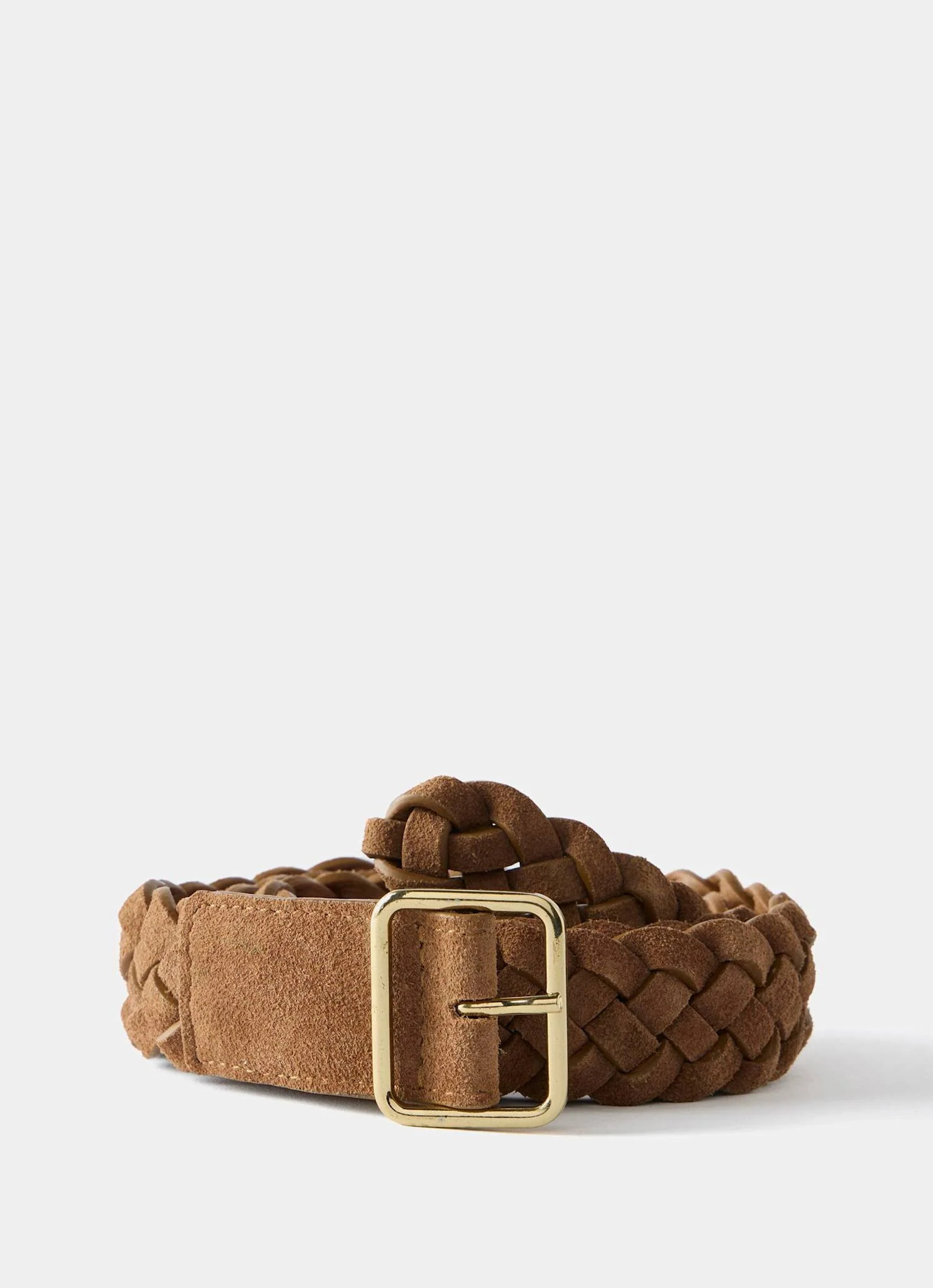 Tan Suede Woven Belt | Mint Velvet
