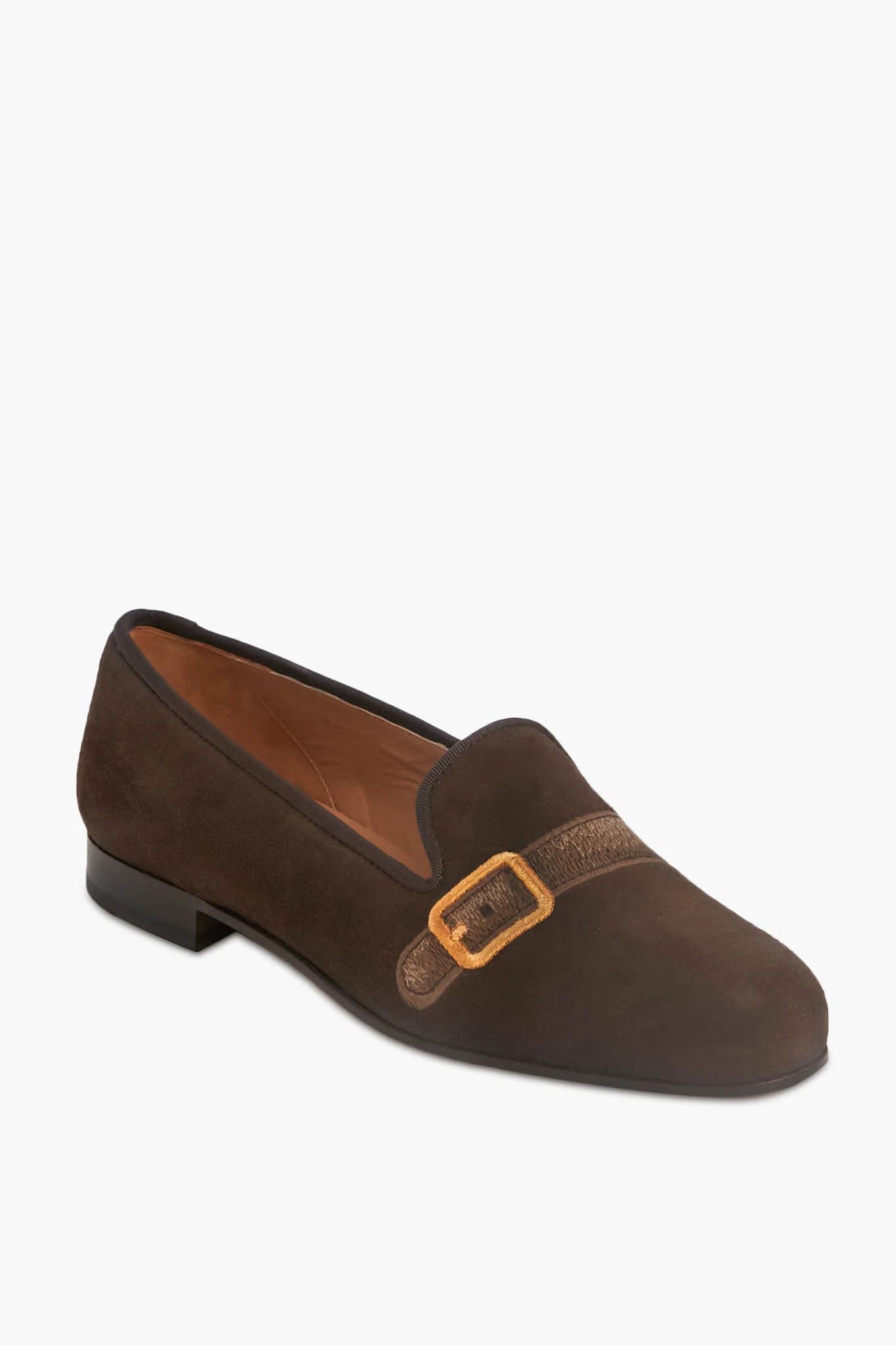 Luggage Brown Velvet Strapped Venetian Loafers | Tuckernuck (US)