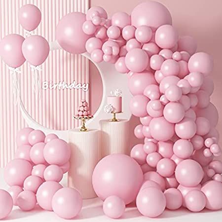 Styirl Pastel Pink Balloons Garland - 120 Pcs 5/10/12/18 Inch Pink Balloon arch Kit for Birthday Par | Amazon (US)