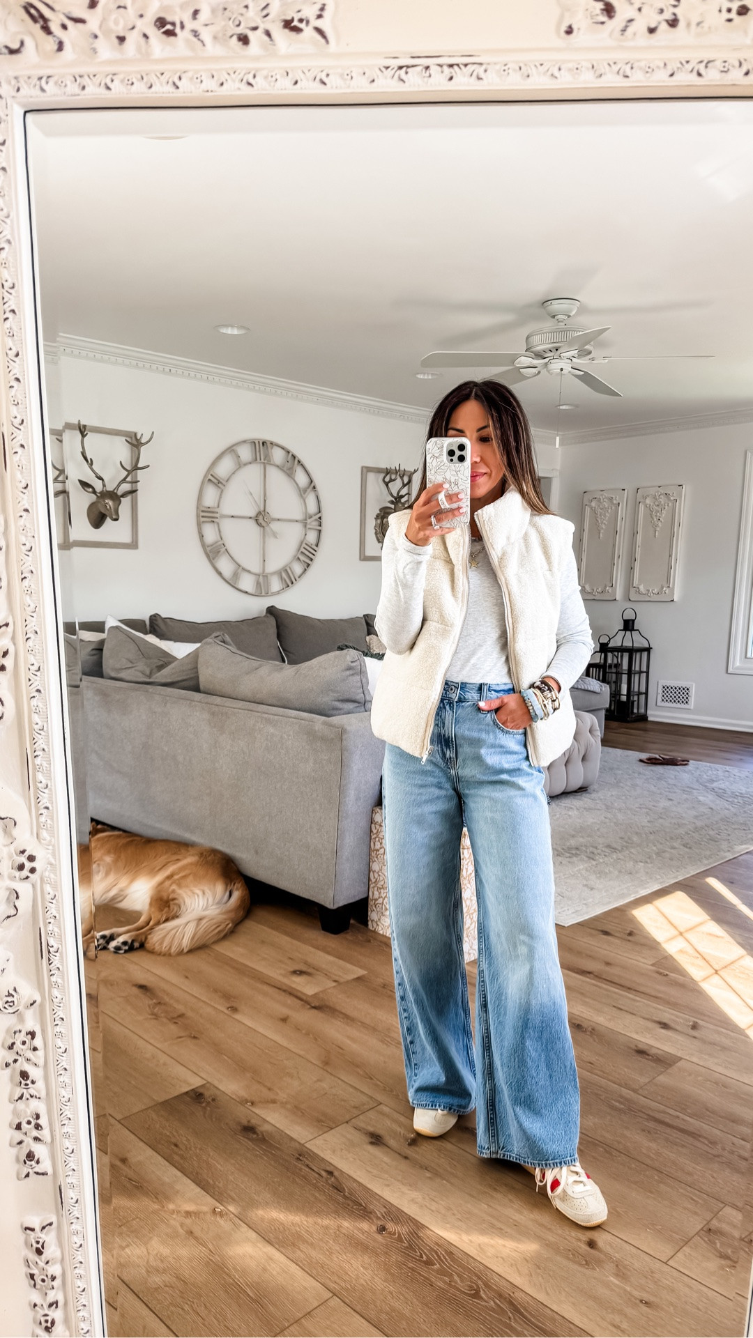 Copy the code from any of the items in the carousel for 20% off at Abercrombie. Jewelry code HOUSEOFLEO20. Wide leg jeans 25 short.  vest small.