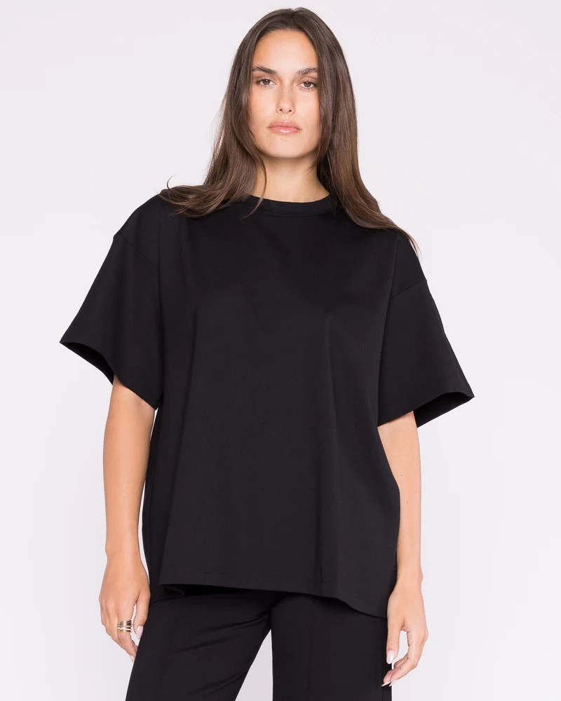 Black Ponte Knit Big Shirt | Ripley Rader