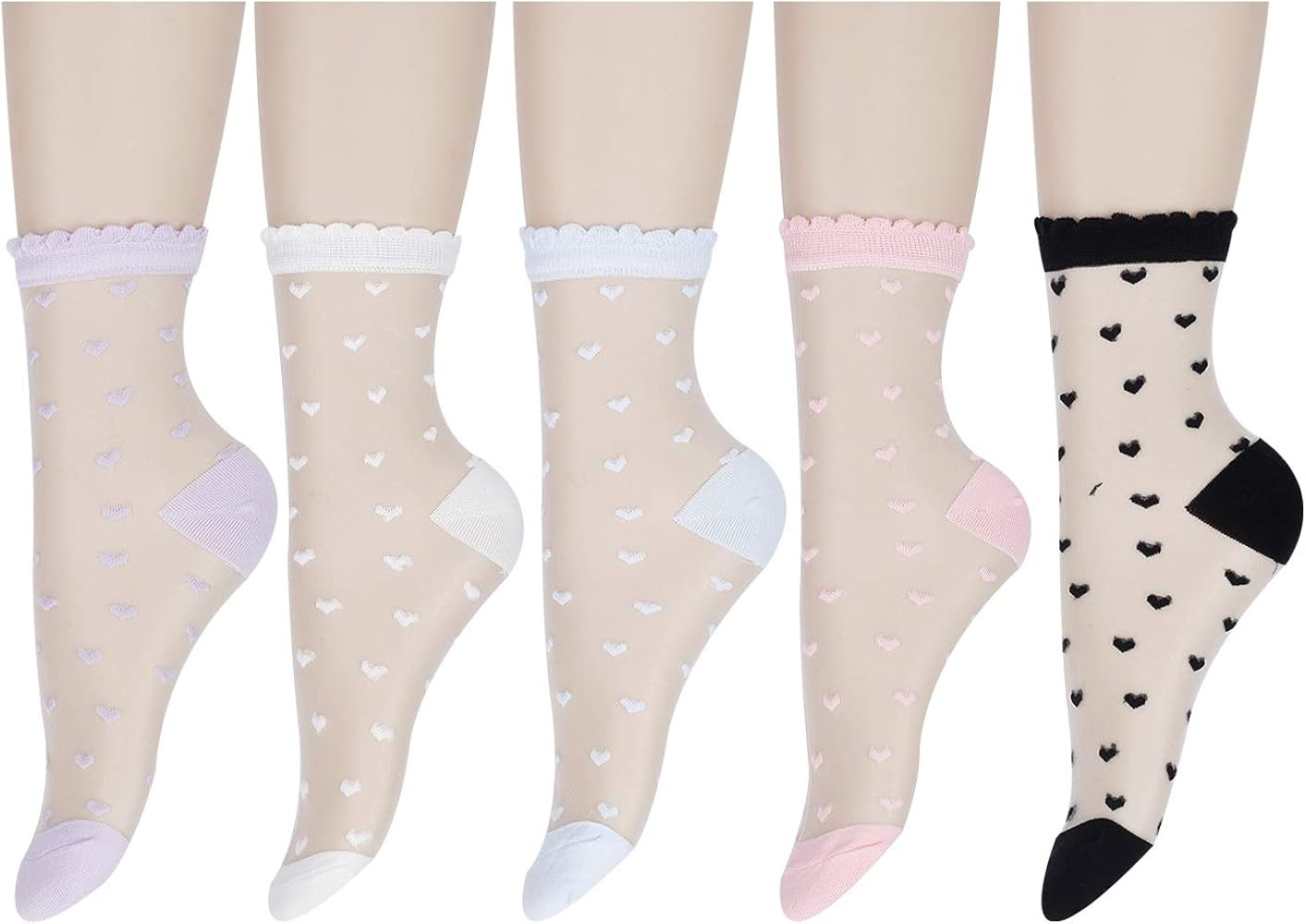 Benefeet Sox Womens Girls Sheer Socks Mesh Lace Socks Transparent See Through Socks Ultra Thin Cr... | Amazon (US)