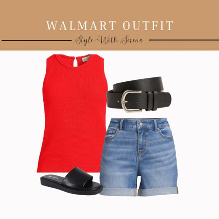 Walmart outfit, Walmart fashion, Walmart finds, denim shorts, denim, tank top, sandals 

#LTKSeasonal #LTKStyleTip #LTKFindsUnder50