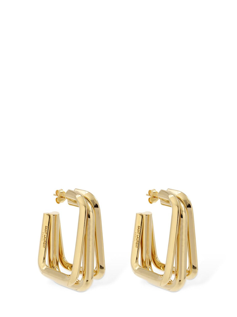 Brass square hoop earrings | Luisaviaroma