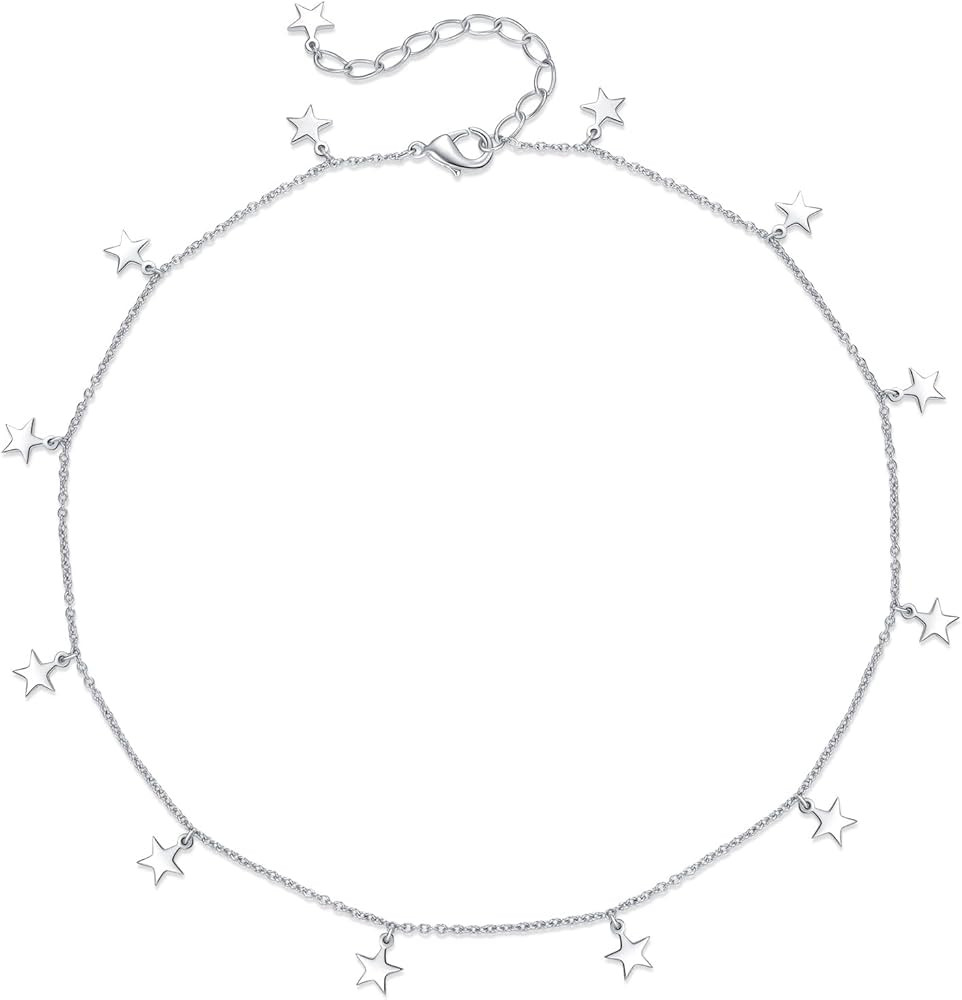 Star Necklace for Women White Gold 14K Gold Plated Layered Star Choker Necklace for Women Thanksg... | Amazon (US)