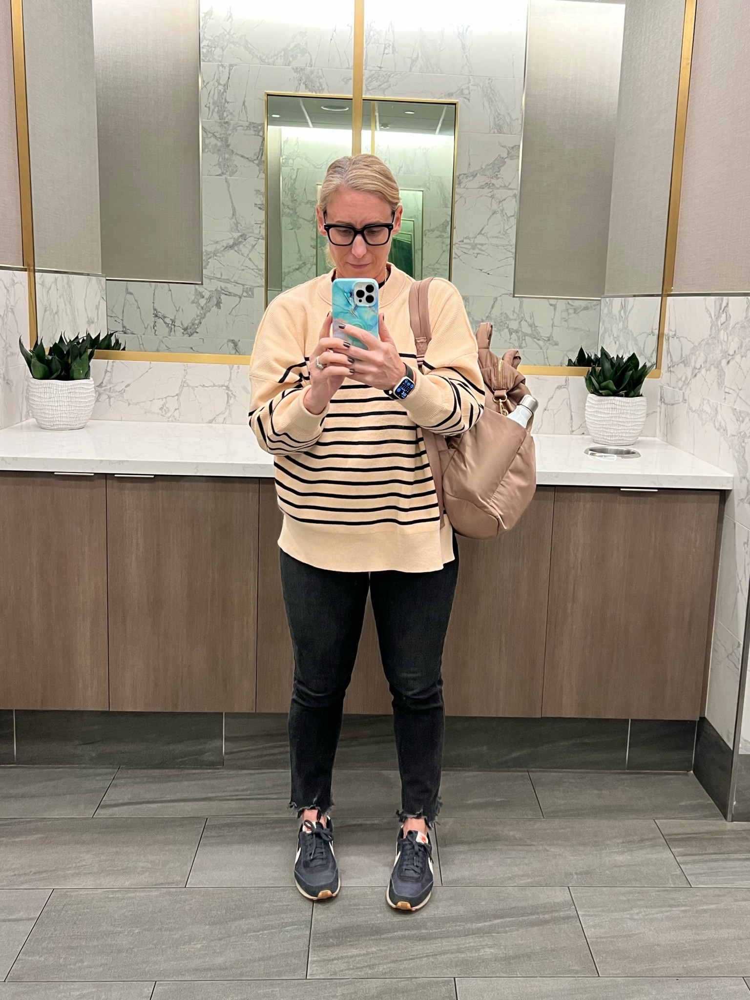 Anyone else have a travel outfit that they wear on repeat? 😜 if it ain’t broke… seriously though, I love this cozy Amazon sweater because it keeps me warm on the plane but it’s also a breathable fabric. And it’s a bit more elevated than athleisure. Happy travels! #amazonpurchase #amazondeal

#LTKfindsunder50 #LTKtravel