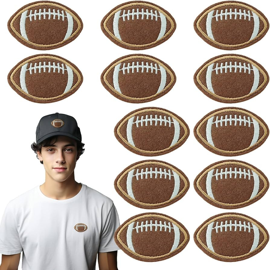 12PCS Football Patches Rugby Iron on Patches, Sew on Embroidered Applique Rugby Patches for Cloth... | Amazon (US)