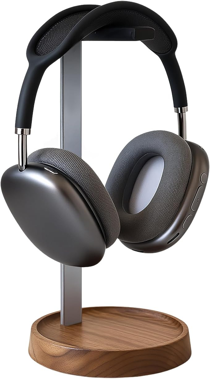 muso wood Walnut Headphone Stand, Universal Headset Stand with Storage Base, Wood Desktop Headpho... | Amazon (US)