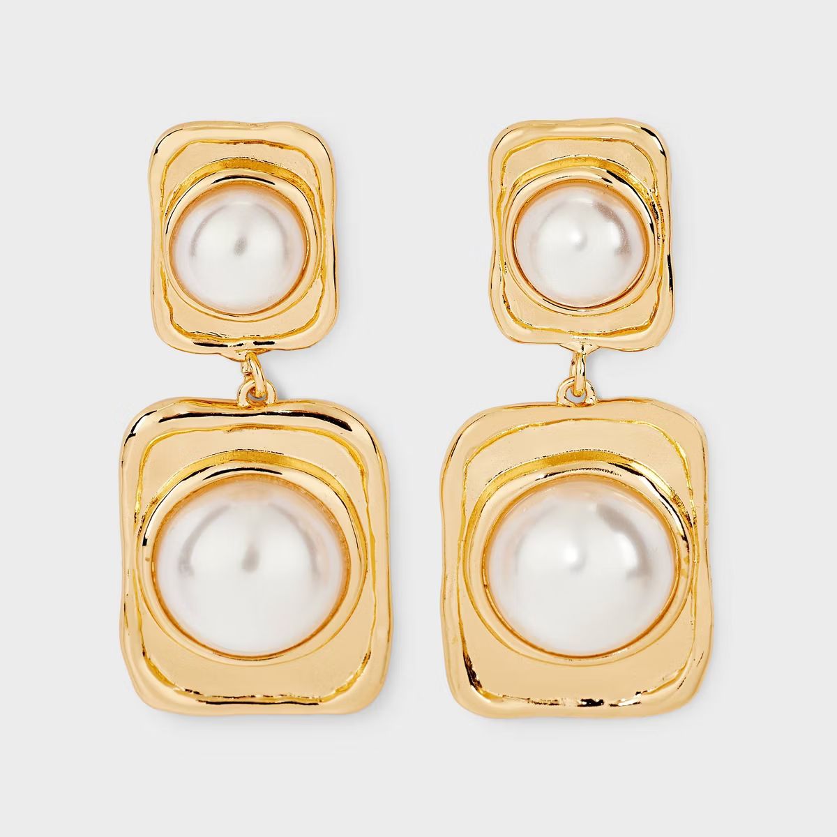 Pearl Drop Acrylic Domed Earrings - A New Day™ White | Target