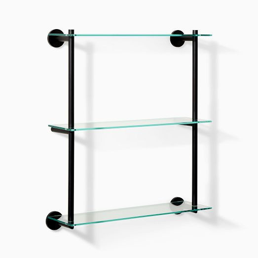Modern Overhang Triple Glass Bathroom Shelf | West Elm (US)