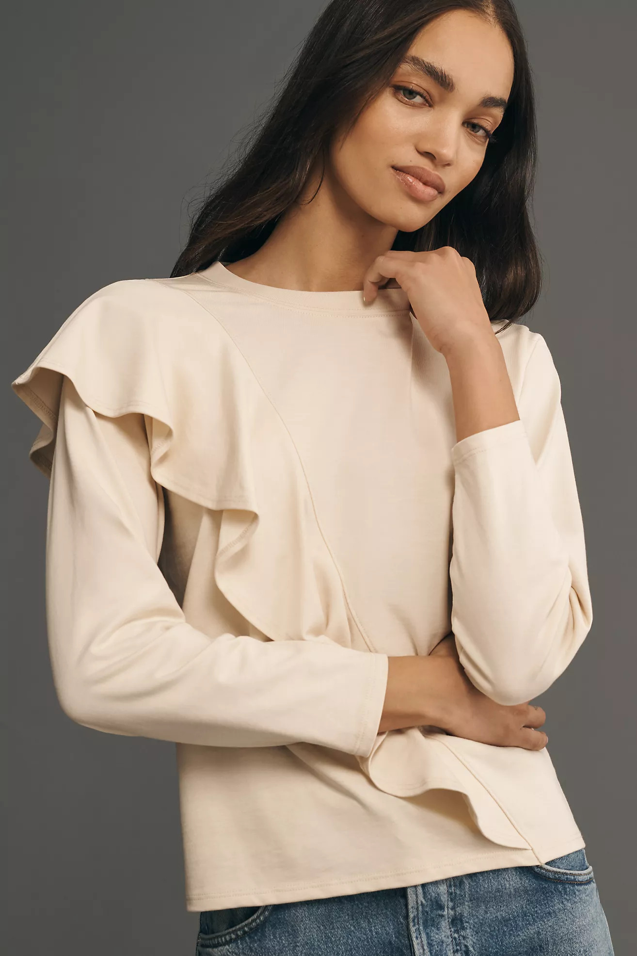 Nation LTD Farrah Asymmetrical Ruffle Top | Anthropologie (US)
