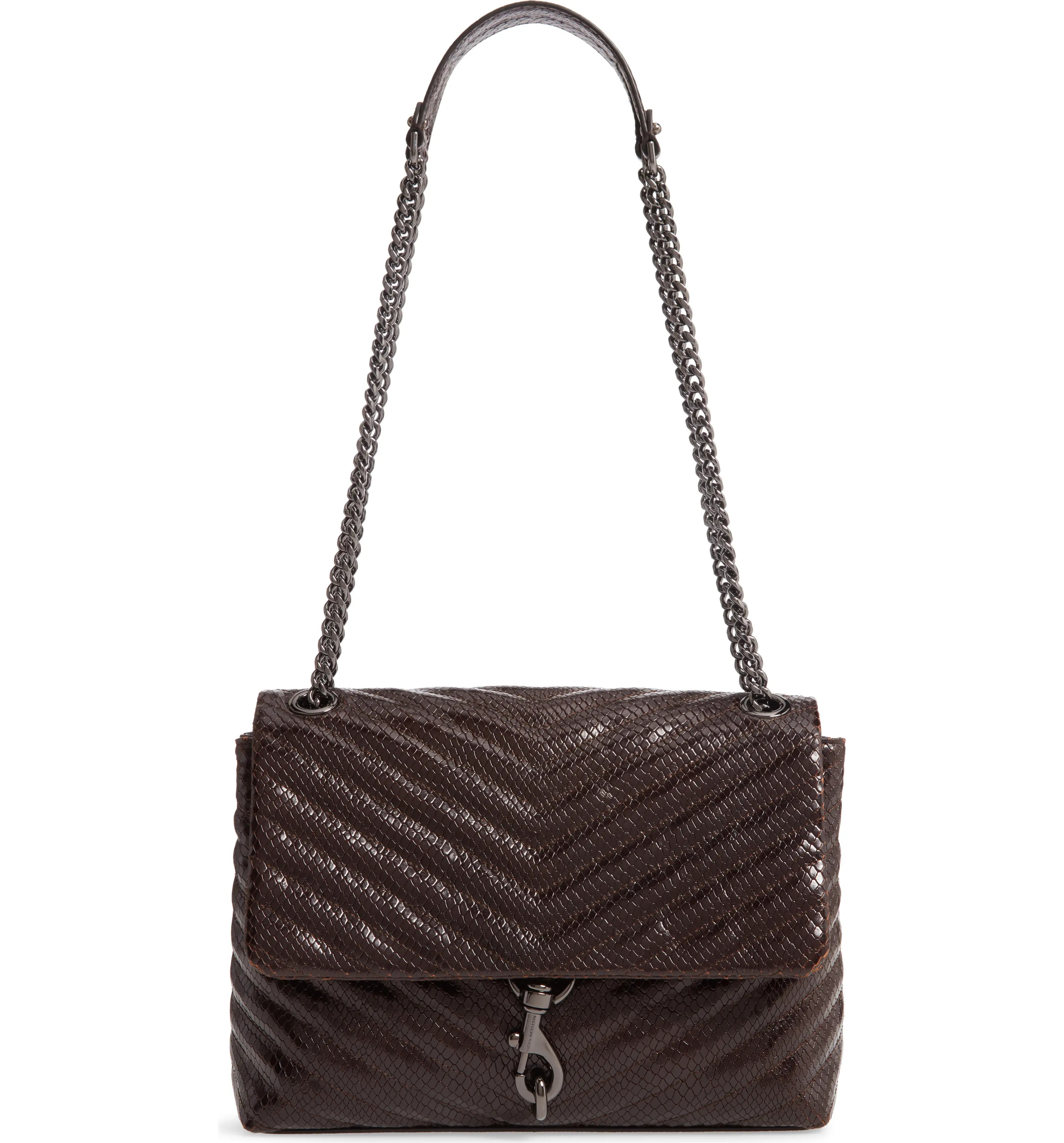 Edie Snake Embossed Leather Shoulder Bag | Nordstrom
