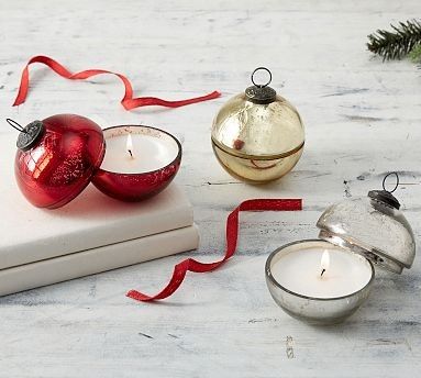 Ornament Shaped Scented Candles - Snow Currant | Pottery Barn (US)