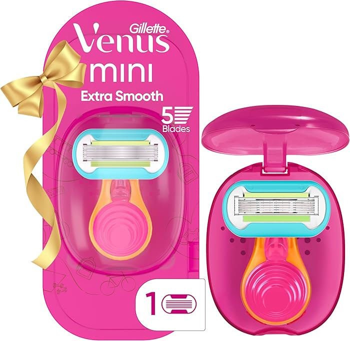 Gillette Venus Extra Smooth Travel Razor Kit for Women, Mini Handle + Refill + Case, Holiday Gift... | Amazon (US)