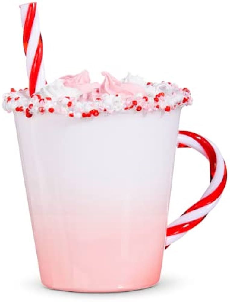 RAZ Imports Pink Hot Chocolate Ornament, 4.5-inch Height, Glass and Plastic | Amazon (US)