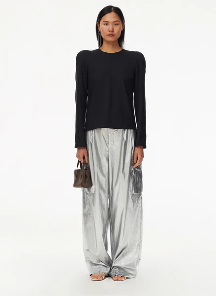 Chalky Drape Sculpted Shoulder Top | Tibi
