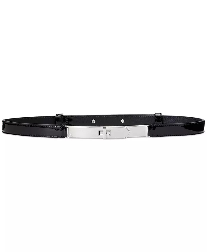 Lauren Ralph Lauren Women's Turn-Lock Skinny Leather Belt - Macy's | Macy's