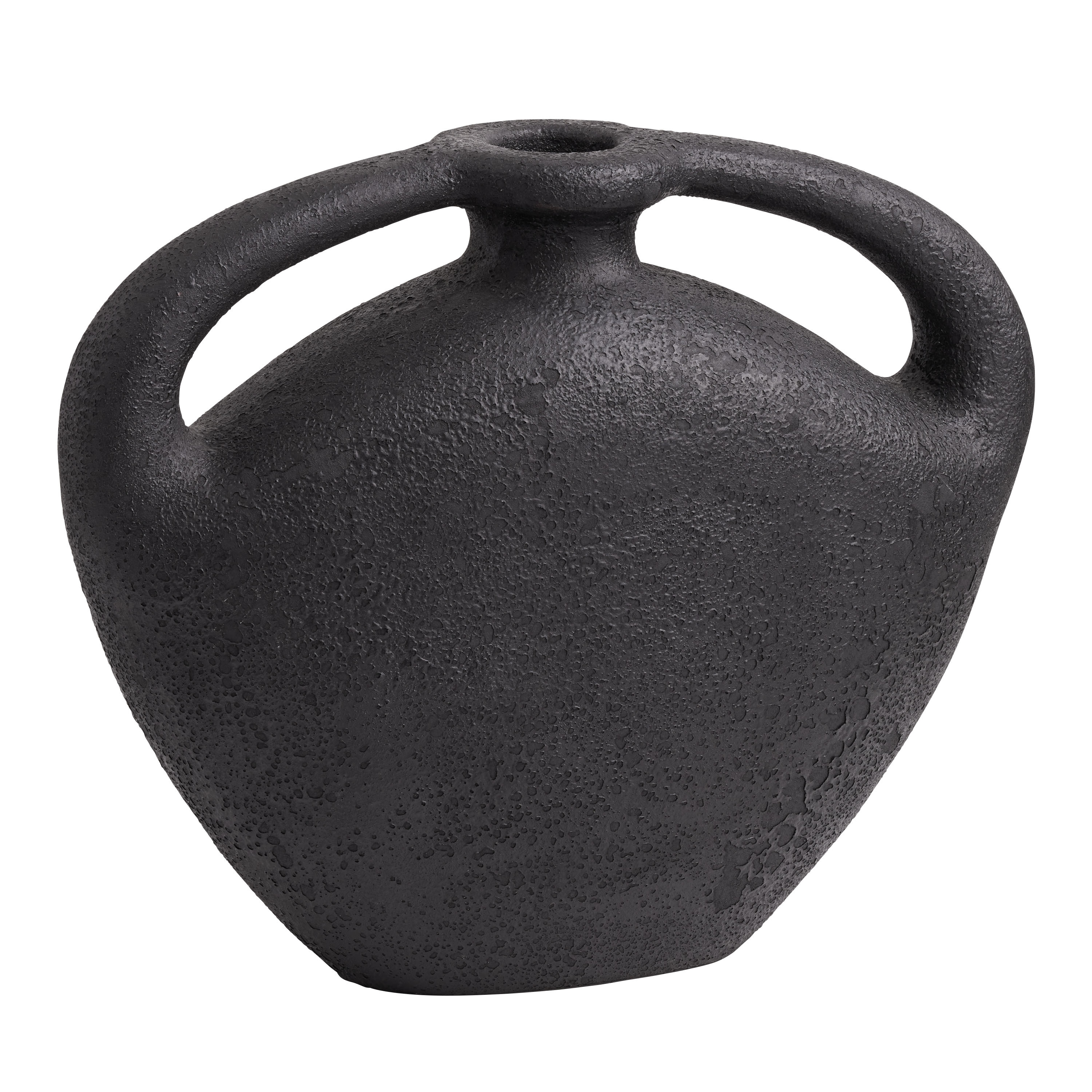 Black Lava Stone Terracotta Floor Vase | World Market