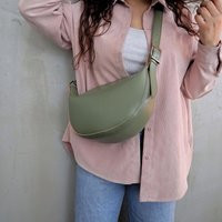 Mint Green Vegan Leather Banana Zipper Bag, Crescent Slouchy Hobo Bag, Pistacho Crossbody Round Bag, Round Shoulder Bag, Women Half Moon Purse | Etsy (US)