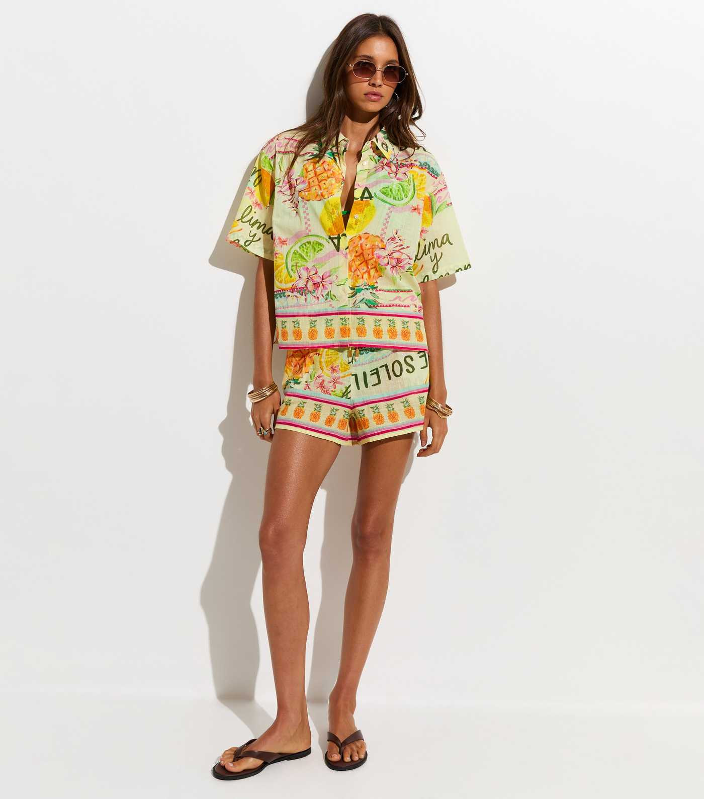Multicoloured Fruit Print Shirt | New Look | New Look (UK)