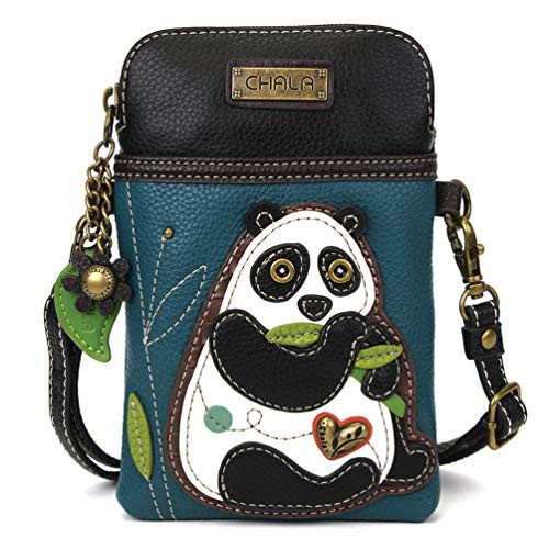 CHALA Cell Phone Crossbody Purse-Women PU Leather/Canvas Multicolor Handbag with Adjustable Strap - New Panda - turquoise | Amazon (US)