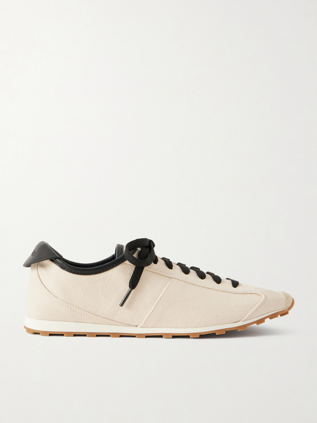 Jacquemus - Les Tennis Leather-trimmed Canvas Sneakers - Neutrals | NET-A-PORTER (US)