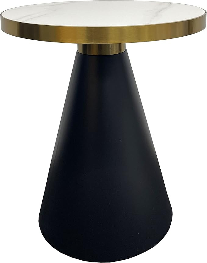 First of a Kind Modern Round Side Table - End Table with Black Carbon Steel Base - Modern Accent ... | Amazon (US)