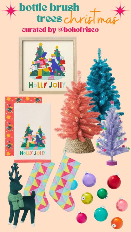 Colorful fun Christmas decorations new at target - faux tree in multiple colors and sizes - quilted stockings and colorful bright ornaments and original artwork

#LTKhome #LTKSeasonal #LTKunder100