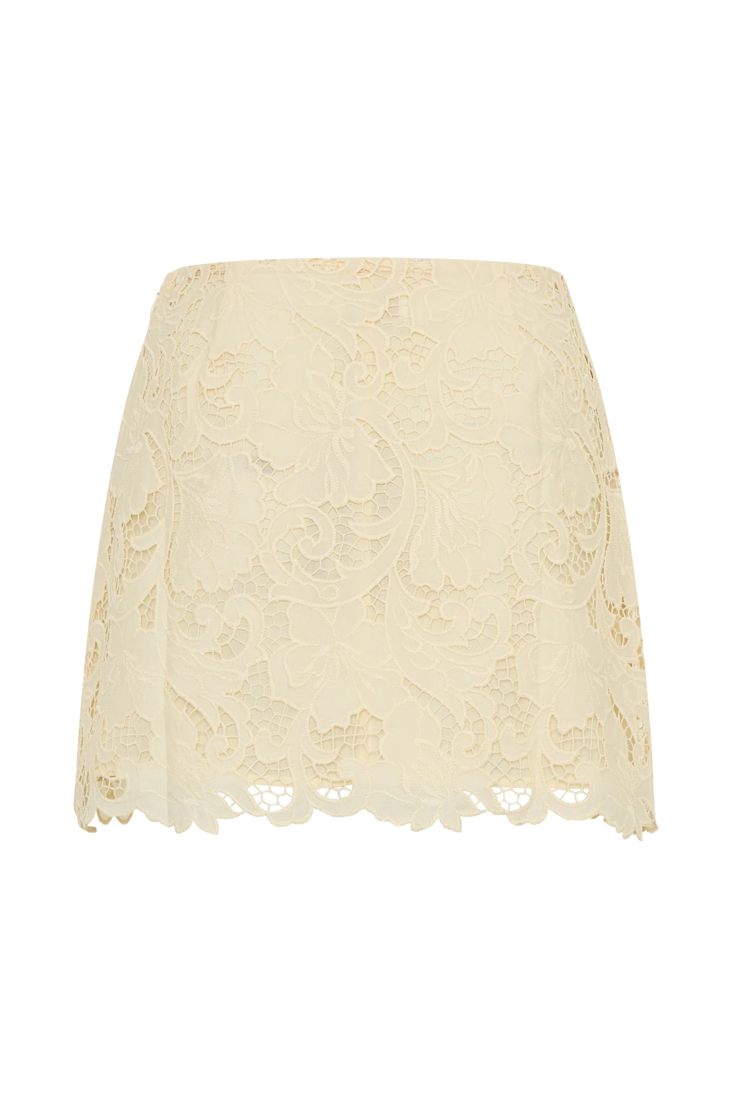 Tessa Broderie Mini Skirt - Lemon | Meshki UK