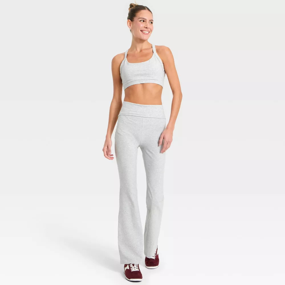 Women's Cotton Balance High-Rise Foldover Flare Leggings - All In Motion™ | Target