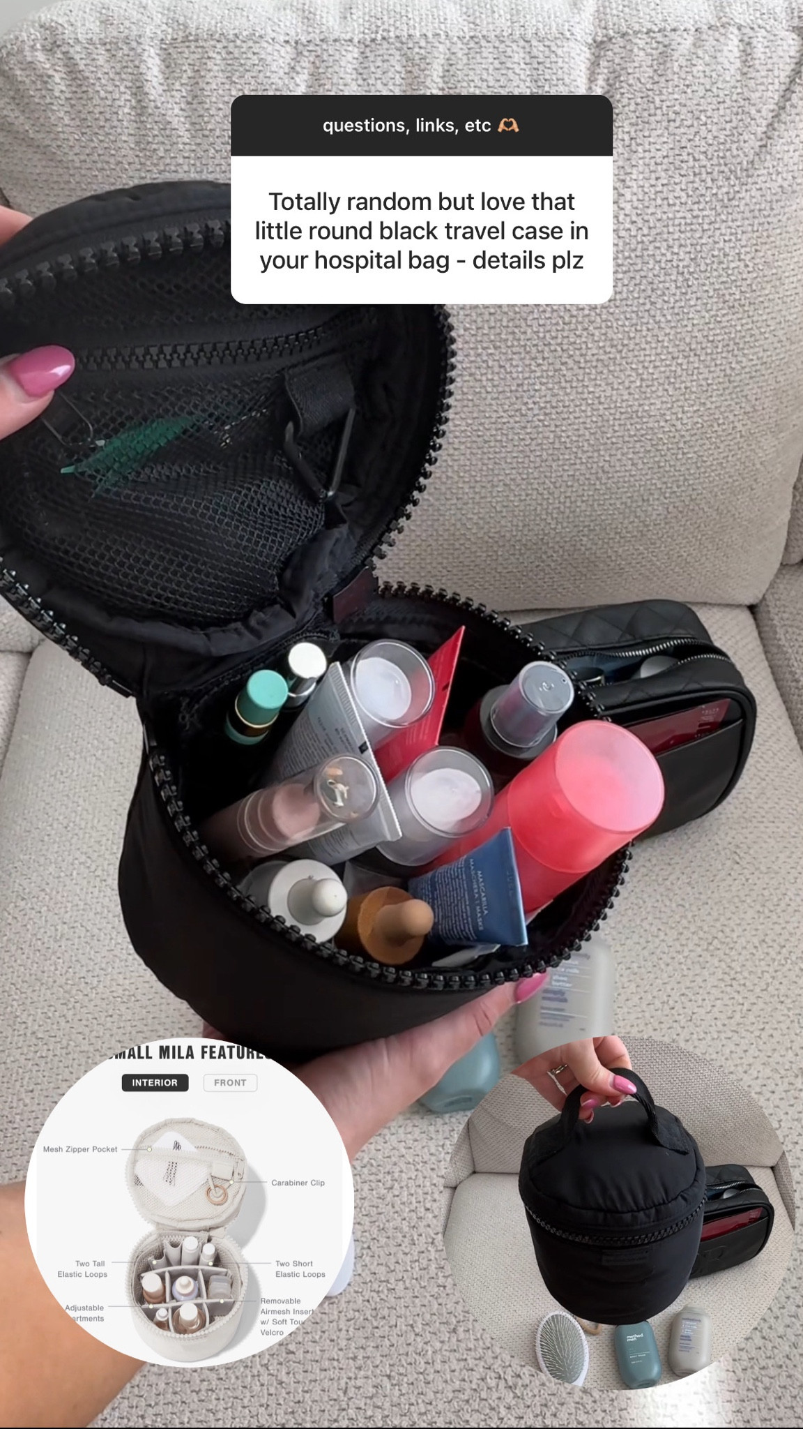 The perfect travel toiletries bag!!! I have the small size 🤍 you can use KAIT20 for 20% off!! 

#LTKTravel #LTKFindsUnder100 #LTKItBag