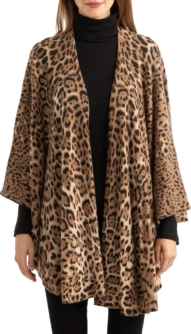 Sofia Cashmere Animal Print Jersey Cape | Nordstrom | Nordstrom