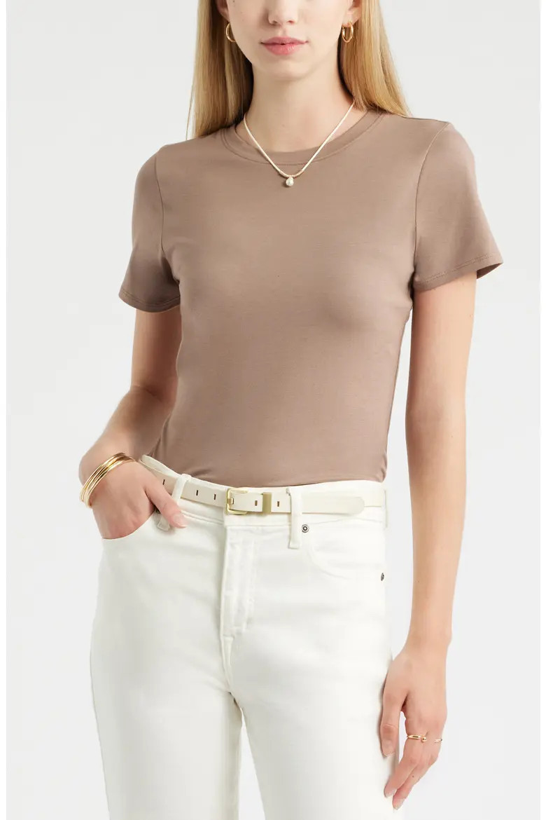 Nordstrom Pima Cotton Blend Crewneck T-Shirt (Women) | Nordstrom | Nordstrom