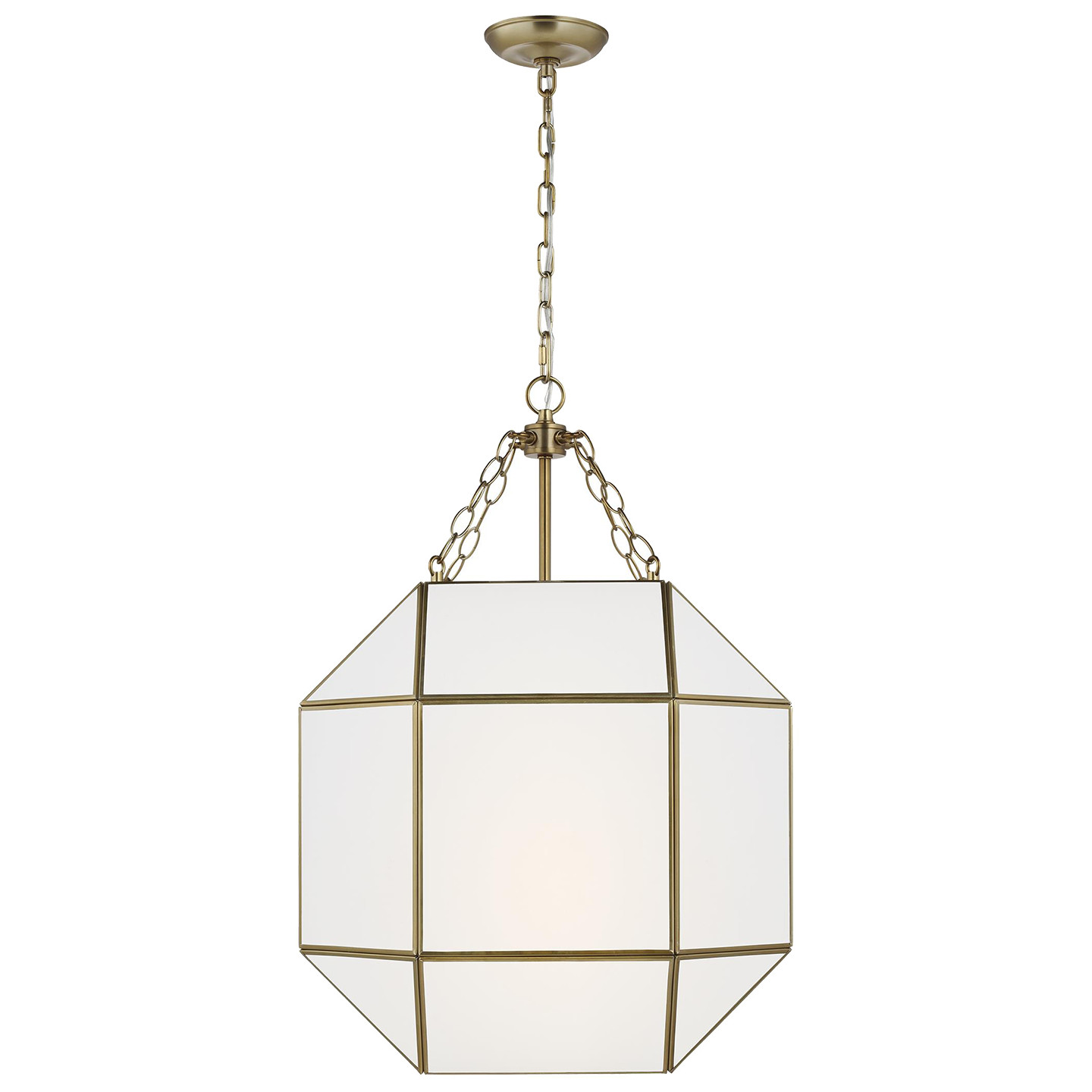 Morrison Medium Three Light Lantern Satin BrassVisual Comfort | Visual Comfort