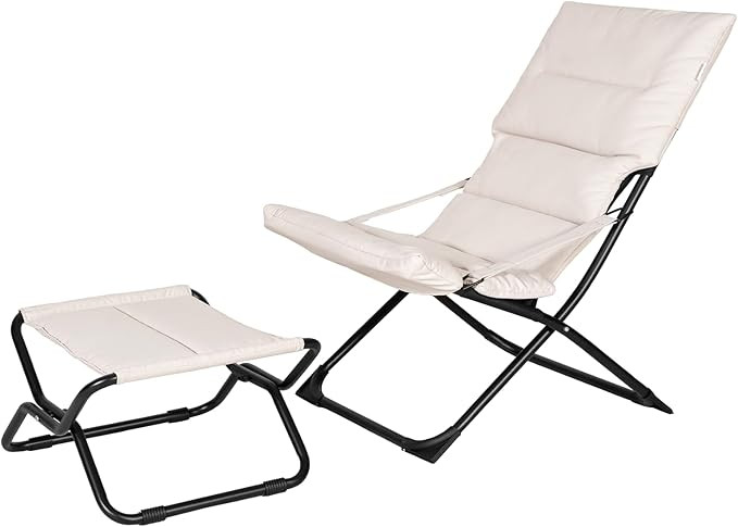Abba Patio Outdoor Chaise Lounge Chair,Reclining Folding Patio Camping Chair with Separate Footre... | Amazon (US)