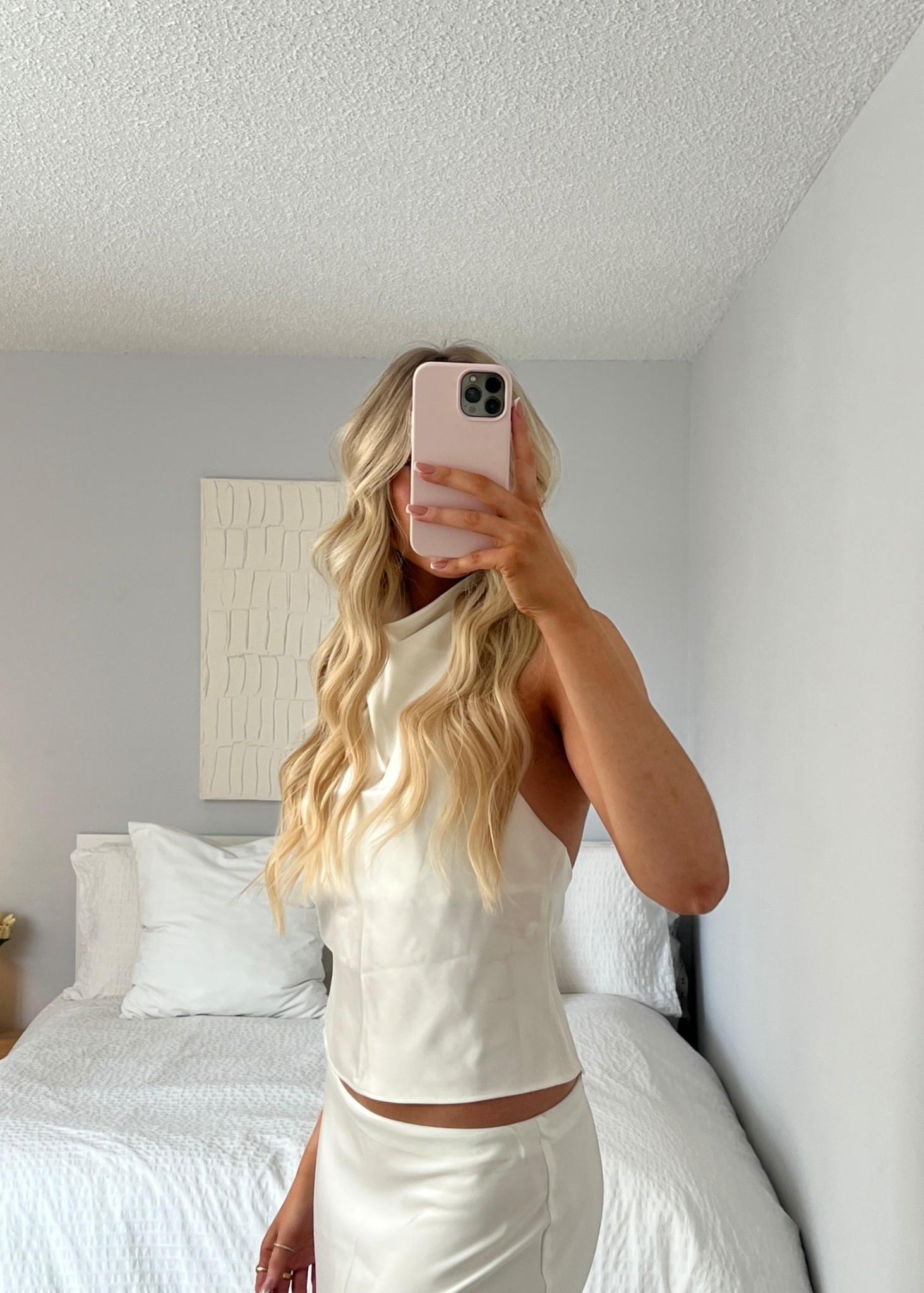 Zara white satin set