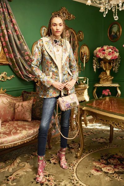 Renaissance Silk Jacquard Blazer | Aratta LLC