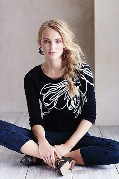 Ivory Bloom Pullover | Anthropologie (US)