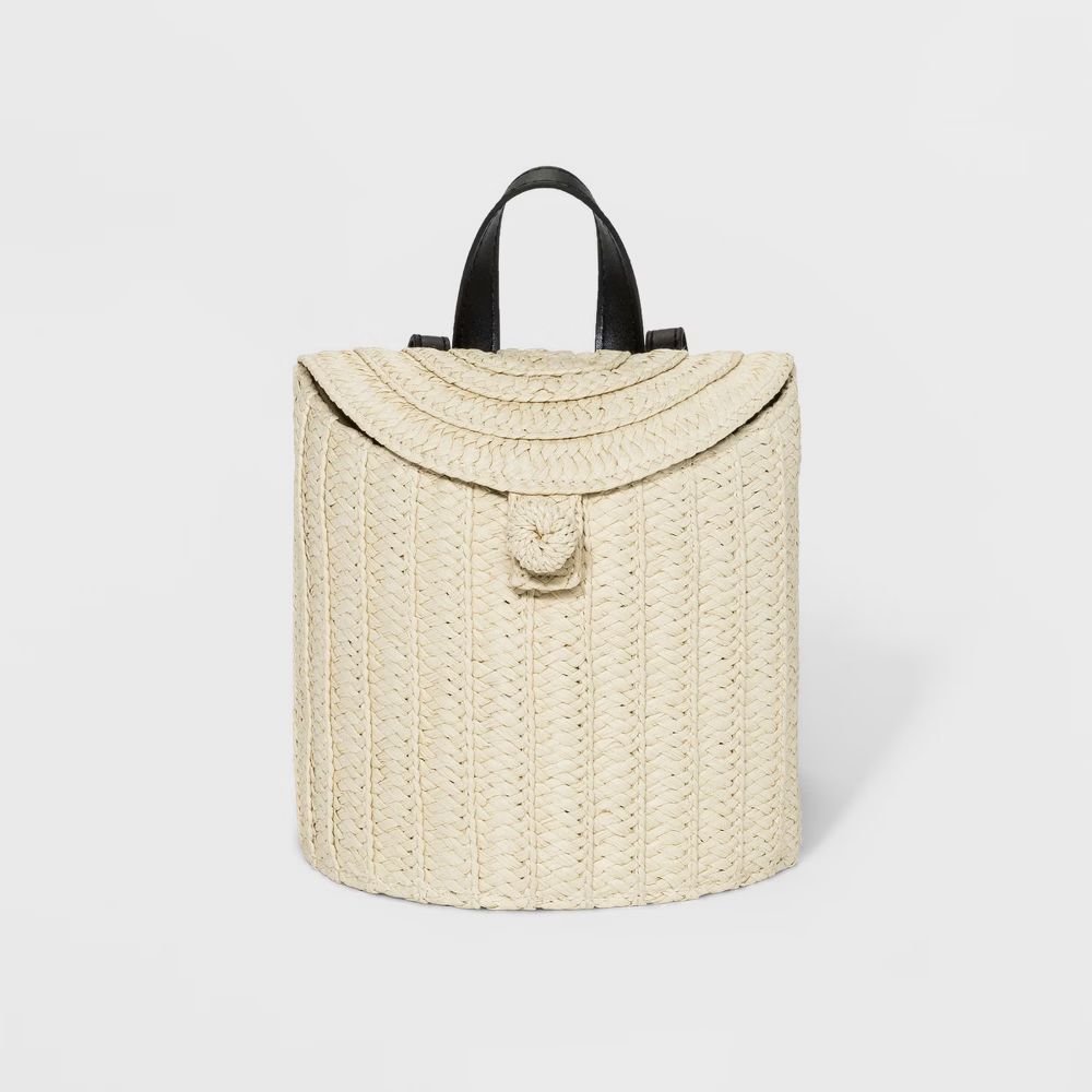 Women's Straw Basket Backpack - A New Day Natural, Size: Small, White | Target