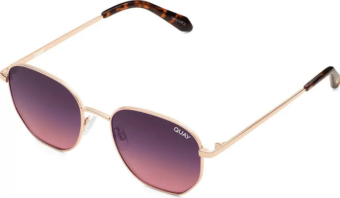 Quay Australia Big Time 47mm Gradient Round Sunglasses | Nordstrom | Nordstrom