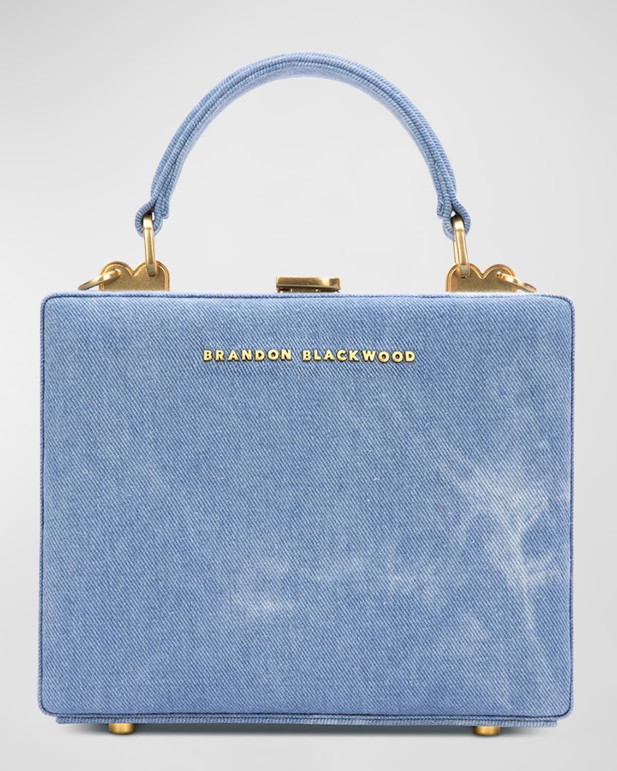 Kendrick Trunk Distressed Denim Top-Handle Bag | Neiman Marcus