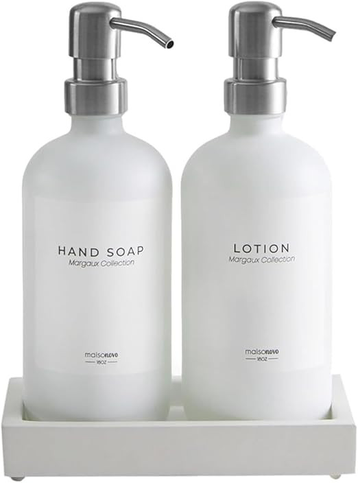 MaisoNovo Glass Soap Dispenser with Pump | Vintage Soap Dispenser Bathroom and Kitchen Soap Dispe... | Amazon (US)