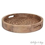 Rutledge & King Brighton Serving Tray - Ottoman Tray/Decorative Tray - Coffee Table Tray/Round Woode | Amazon (US)