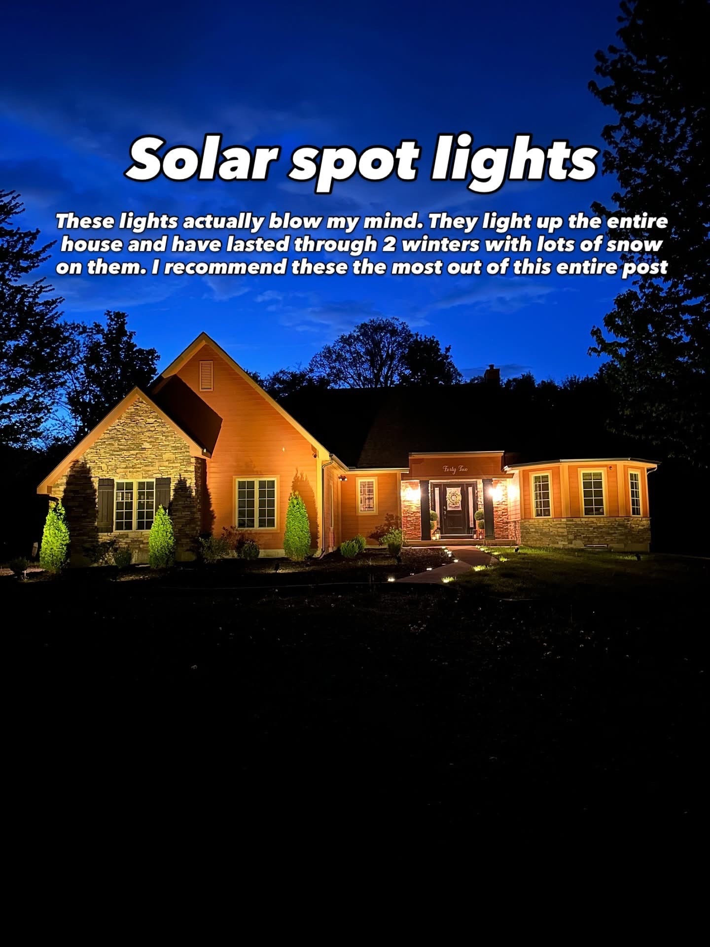 The best solar lights ever. Spot lights can light up your whole home and have lasted through two winters in the snow 



#LTKHome #LTKSeasonal
