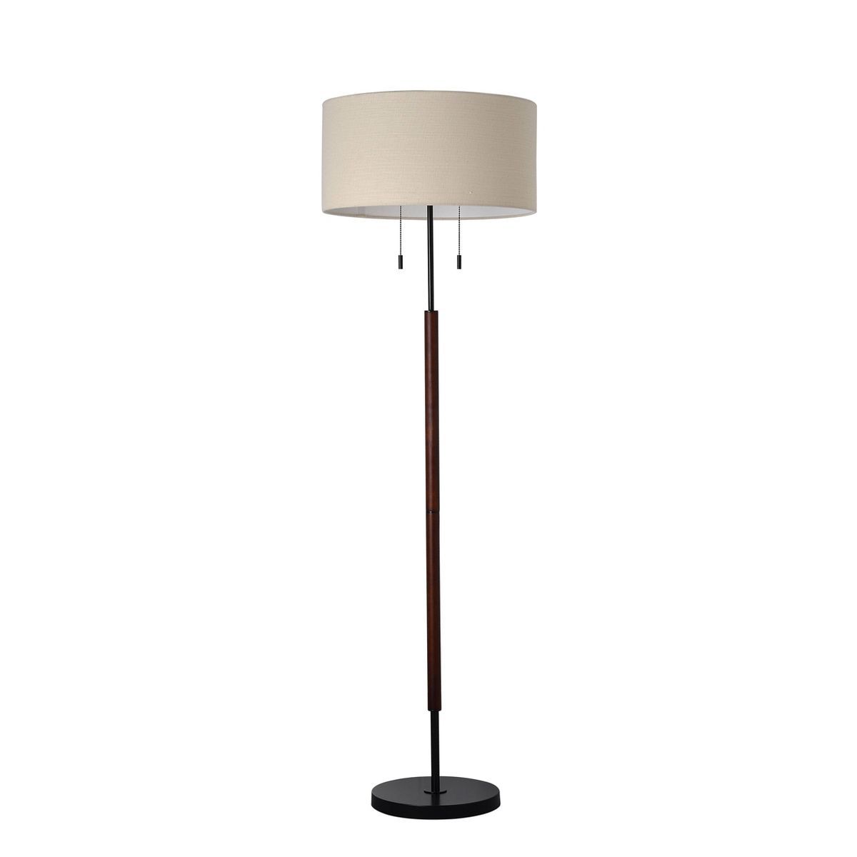60.5"x18" Cut Off Base Floor Lamp Black/Brown Metal/Wood (Includes LED Light Bulb) - Threshold™ | Target